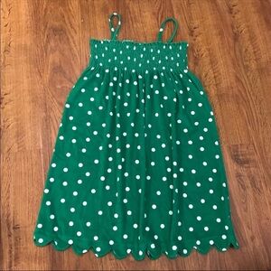 Hanna Andersson Green Polka Dot Kids Casual Dress
